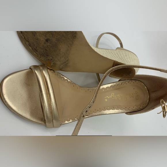 LILLY PULITZER gold cork wedge open toe sandals - Picture 2 of 5